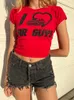 Women s T Shirt Vintage Crop Tops Punk Streetwear Slim Aesthetic Letter Print Grunge Y2k Clothes Gothic Emo Girls Baby Tee 230106