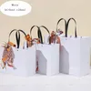 Kitchen Storage & Organization Kraft Paper Boxes Party Shopping Bags Retail Bag Black Paper Gift Box with Handles Bulk