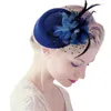 Headpieces fascinator hattar huvudband kvinnliga fjäderblommor brudar hårtillbehör bröllop