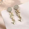 Mode Frauen Designer Ohrringe Ohrstecker Marke vergoldet Designer Geometrie Buchstaben Kristall Ohrring Hochzeit Party Schmuck klassischen Stil