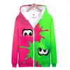 Men's Hoodies Game Hooded Zipper Sweatshirt Men/women Red Green Coats Print 3D Streetwear Fashion Sweatshirts