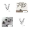 Charms 50pcs/lot 8mm v Fl Rutonestones Sier Slide Letter Diy Fit для кожаных браслетных полос телефона SL0010 Drop Delivery Dewelry Findi dhotv