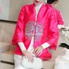民族服2023中国の伝統女性コートビンテージフローラル刺繍QIPAOトップスオリエンタルハンフTシャツCheongsam Tang Blouse