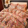 Ensembles de literie Ensemble nordique luxe épais housse de couette douce flanelle draps avec taie d'oreiller hiver king size lit couette