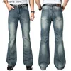 Jeans masculinos Ah Yuan 2023 Big Men Men Bott Cut Calnts Cantura alta Designer confortável Classic Loose Blue Bluepers Tamanho 28 - 40men's