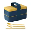 Dinnerware Sets Practical Storage Box With Cutlery Easy To Wash Japanese Style Sushi Container Handle