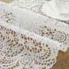 TAFELMATS 4PC European Lace Hollow Placemats Moderne Restaurant Decoratie PVC Maaltijdmat Anti-dineren Tablematen Wit bruiloft Decor