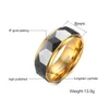 Ringos de cluster 2023 Inspirational Tungsten Gold Steel Jóias de Aço de Rhombus de 8mm Polígono Homem de Casamento Homens de Casamento