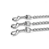 Hundhalsar 2mm 120 cm järnkedja Leash Silver Pet Lead med skumhandtag Bekväm slät metall Pitbull