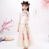 Roupas étnicas estilo chinês crianças hanfu trajes princesas saídas de dança folclórica infantil garotas de flores