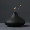 Vases Vase de fleur en céramique noire Arrangement Petit pot de jardinière Accueil Décoration de jardin Conteneur de table