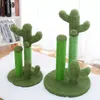 خدش الأثاث Cat Cactus Post Post with Sisal Rope Scratcher for Young and Comple Climbing Frame Green 230106