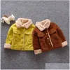 Jackets Baby Girls Boys Casual Winter Warm Jacket For Kids Plush Cotton Coat Children Lapel Outerwear 03 Y Toddler Christmas Clothes Dholi
