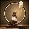 Koku lambaları Buda el lotus geri akış tütsü brülör 20 konesli mor kum seramikleri somoke şelale tutucusu evde kullanıyor yog dh9eq