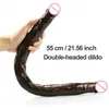 Articoli di bellezza 55cm Lungo Dildo a doppia testa Pene flessibile Punto G Ano vaginale Stimolare Dildo realistici Plug anale Giocattoli sexy per donne Lesbiche