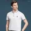 メンズポロス高品質2023夏刺繍カジュアルビジネス服メンズトップポロシャツ839