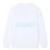 Mode luxe hommes à manches longues sweat-shirt en cuir chemise ours en peluche lettre impression sweat-shirt designer col rond pull haut blanc