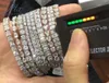 Роскошные ювелирные изделия в стиле хип-хоп Iced Out из стерлингового серебра 925 пробы с муассанитом и бриллиантами, теннисная цепочка, ожерелье321F