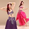 Ropa de escenario estilo traje de danza del vientre S/M/L 3 uds BraBeltSkirt conjunto de ropa de mujer de baile Sexy Bellydance VL-N55Stage StageStage