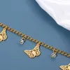 Braccialetti di collegamento Farfalla semplice per le donne Braccialetto di fascino di perline di alta qualità Braccialetto Bracciale a catena in lega Gioielli Femme Pulseras Bijoux