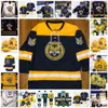 College Hockey Wears 2022 NCAA Frozen Four Custom QU Quinnipiac Bobcats Hockey Jersey 25 Brogan Rafferty 8 Chris Cerrella 29 Todd Johnson 18 Jim Hanscom 35 Bill