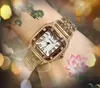 Beliebte US Diamonds Ring Women Watches Square R￶mische Tankserie Quarz Batterie Klassische Atmosph￤re Gute Business Watch Elegant Noble Tischuhr