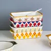 Bowls Ceramic Plate Hand-painted Ware Bowl Baking Dishes Pizza Tray Western Steak Salad Dinnerware Oven Rice