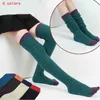 Women Socks Hosiery Fashion فخذ جوارب عالية من الصوف الحيلة دافئة طويلة امرأة الخريف الشتاء المرقاء فوق ركبة 1 زوج