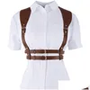 Riemen dames lederen harnas riemriem gordel sexy dame handgemaakte decoratieve shirt jurk glad gespeld vest voor vrouweltjes emel22 dr dhzt1