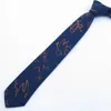 Bow Ties 6cm bredd Slim Groom Tie Flax för män kinesiska karaktärer slips kostymer mens affär nacke cravats slips