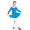 Stage Wear Envovo Long Rleeve Spandex Gymnastics Leotard Girls Balet Dancing Dancing