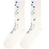 Men's Socks Tide Brand Splash Ink Art Design Color Double Needle Pile Sports Street Trend Tie-dye Men And Women Middle Tube Cottonsock
