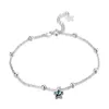 Bijoux de créateurs 925 Bracelet en argent Charme Perle Fit Sparklet Star Bracelets de cheville avec cristal bleu Slide Bracelets Perles European1773669