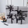 선물 포장 용 뚜껑과 리본 스터디가있는 보석 선물 상자 접이식 마그네틱 클로저 스토리지 신부 들러리 제안 사각형 상자