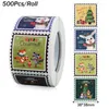 クリスマスデコレーション300-500PCSメリーステッカーエンベロープシールシール青銅色のベーキングパッケージの装飾