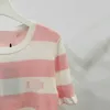 Maglioni da donna Designer inizio primavera nuovo stile rosa ragazza serie lettera jacquard striscia a contrasto girocollo maglia T-shirt per dimagrire 0DS9