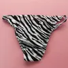 Underpants Mens String Bikini Stripe Nylon Spandex G3774 Narrow Waist Wimsuit Fabric Zebra Prints Black WhiteUnderpants