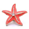 CLASPS HOODS Strålande målning Färgklämma Rhinestone Gadget Starfish 18mm Snap Button Charms för Snaps DIY smyckesfynd Suppli Dhpof