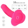 Jouets sexuels 10 vitesses sangle sur gode vibrateur culotte pour femmes lesbiennes vibrant Strapon pénis Machine Anal Plug ceinture