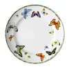 Plates Butterfly Love Bone China Berry Fruit Flower Dinner Plate Bowl Milk Cup Breakfast European American Nordic