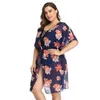 Sarongs Chiffon Beach Dress Bikini Cover Up Women Swimwears Conclui-ups Full Beachwear One Piece Tunic Bathing Print 2023 Fat Lady1