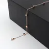 Anklets Martick High Quality Five Squares Link Chain For Woman Rose Gold Color Summer Foot Jewelry Ank6
