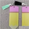 Accessoires de dessin animé Creative Teachers Day Porte-clés Mode Acrylique Crayon Dangle Charmes Porte-clés Personnaliser Petit Gland Porte-clés Fe Dhfxf