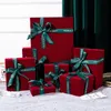 Cajas de regalo de joyería con tapa y cinta Resistente para embalaje de regalo Cierre magnético plegable Almacenamiento Propuesta de dama de honor Caja plegable rectangular