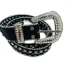 Belts Rhinestones Belt Fashion Western Bling Crystal Studded Leather Accessory Drop