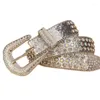 Belts Rhinestones Belt Fashion Western Bling Crystal Studded Leather Accessory Drop