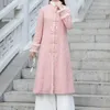 Etnik Giyim Geleneksel Çin Yıl Kıyafetleri Kadın Kış Kalın Cheongam Elbise Pamuk Keten Vintage Yün Kadın qipao Coat 12038