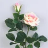 Fiori decorativi un finto stelo singolo paris rosa 2 teste di simulazione rose per il matrimonio artificiale
