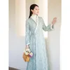 Etniska kläder Autumn Winter Women Long Sleeve Qipao Chinese Dress Hanfu Traditionell Cheongsam Female Vestido Chino Zen Thicken