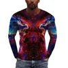 Men's T Shirts Casual Top Shirt Street 3D Digital Printed Tops Round Neck Long Sleeve Warm Soft Daily Winter Blouses For Men